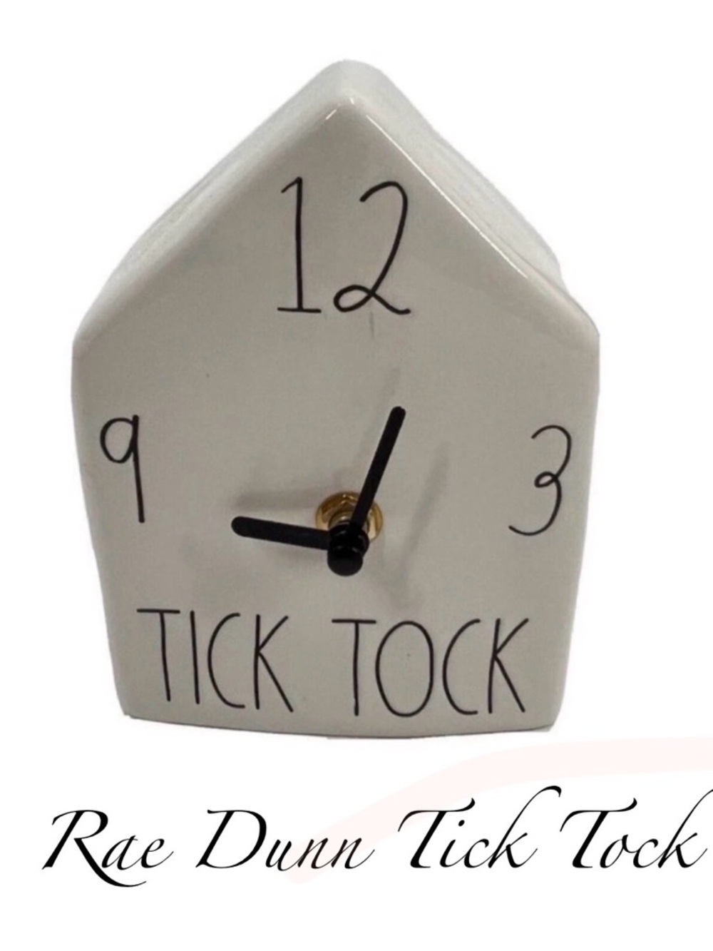 RAE DUNN Tick Tock Battery Operated Clock ~ Great addition to your Rae Dunn